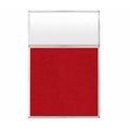 Versare Hush Panel Configurable Cubicle Partition 4' x 6' W/ Window Red Fabric Frosted Window 1850627-3